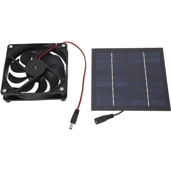 Kit De Ventilador Con Panel Solar 50W PortáTil Para Invernaderos Cobertizos Gallineros Casas De Mascotas Ventana De ExtraccióN-image