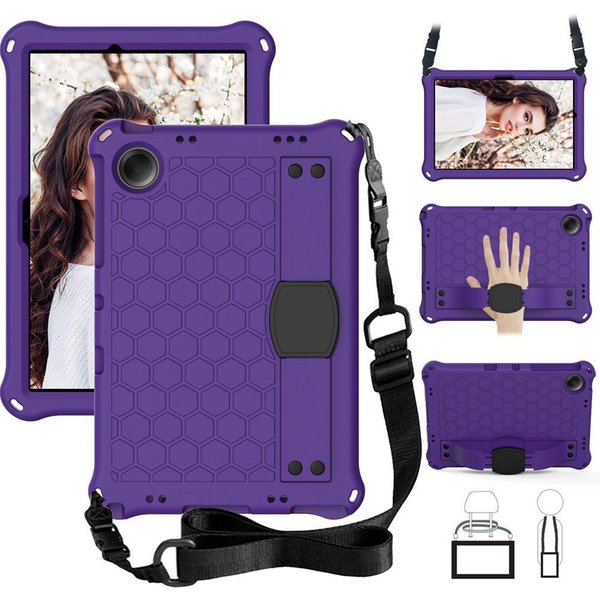 Etui Do Samsung Galaxy Tab A9 Plus 11,0 Cala SM-X210 SM-X215 EVA Pokrowiec Dla Dzieci Do Samsung Tab A9+ SM-X216B X218 Coque +Pasek A9 Plus 11 X210 X215 Fioletowy-image