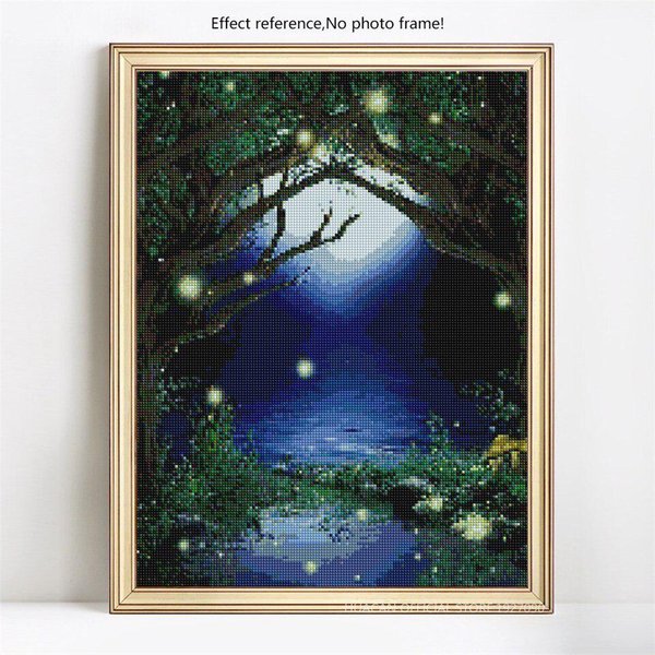 Punto De Cruz Pintura De Diamantes Pantalla Completa Paisaje Redondo Completo 5D DIY Bordado De Diamantes 20X30CM-image