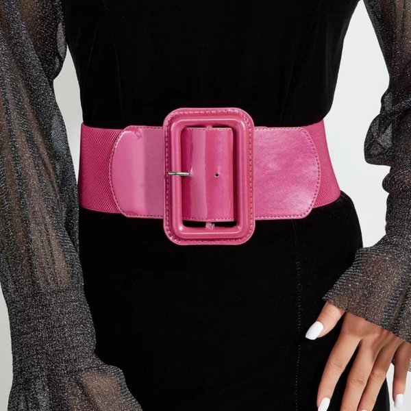 CinturóN Corsé Talla Grande Cinturilla Ancha Para Vestido Cintura EláStico De Moda Fajines Para Mujer Rojo Rosa-image