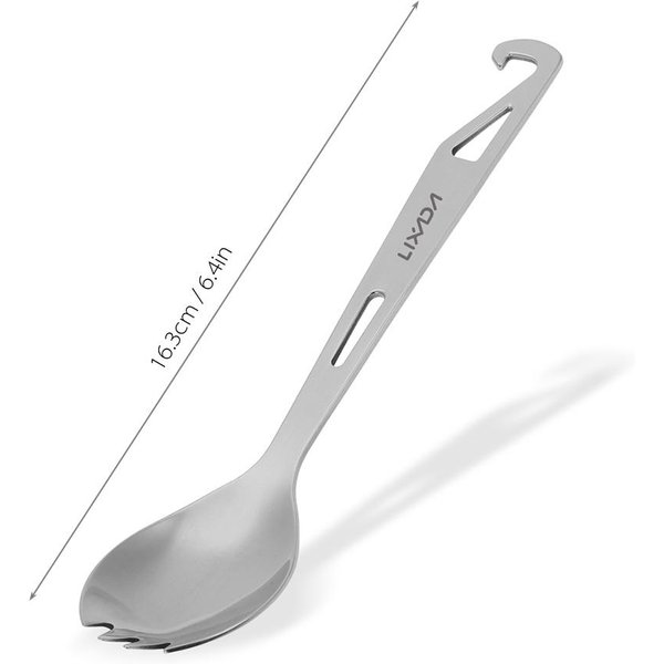Lixada Spork De Acero Inoxidable Con Abridor De Botellas, Cubiertos Ligeros Para Cena Al Aire Libre Para Viajes-image