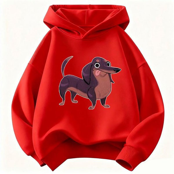 Jamnik Zabawna Bluza DziecięCa Bluza Z Kapturem Dla ChłOpcóW DziewcząT Casualowe Bluzy Ubrania Y2K 130-image
