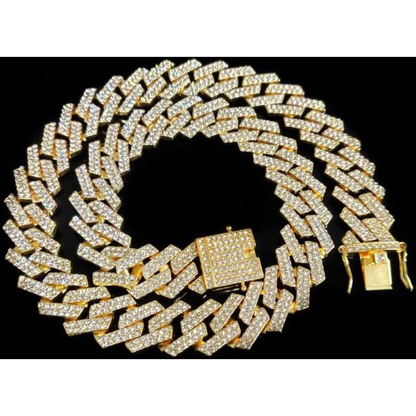 Wysokiej JakośCi Iced Out MężCzyzn BiżUteria 5A Cz Hip Hop Bling Micro Pave 19Mm KubańSki łAńCuszek Ogniwowy DużY CiężKi Masywny Naszyjnik Dla MężCzyzn ChłOpiec 24 Inch Necklace-image