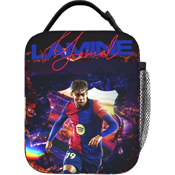 FúTbol 19 Lamine Y-Yamal Bolsas De Almuerzo Aisladas Bolsa Refrigeradora Reutilizable, Contenedor De Comida Bolsa Tote De Alta Capacidad Fiambrera Bolsas De Almacenamiento De Alimentos One Size-image