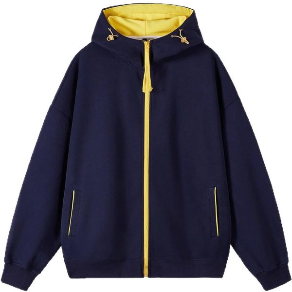 Rozpinany Sweter Kardigan MęSki Jesień Para LuźNy Top Casualowy Wszechstronna Kurtka Z Kapturem XXL Black-image