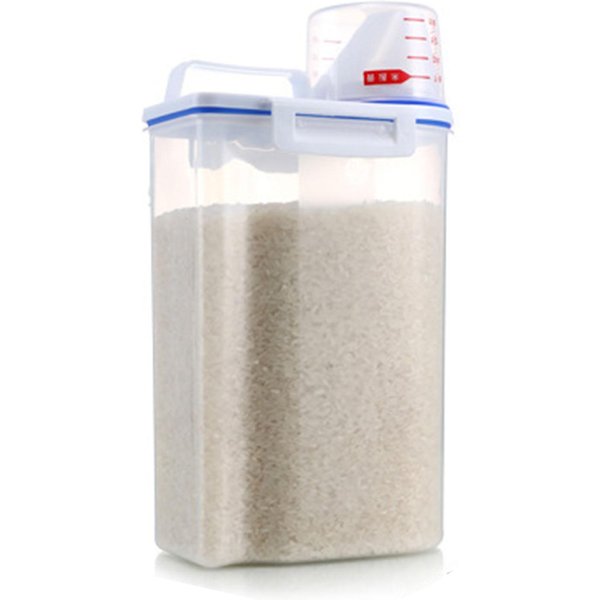 Pojemnik Na Ryż 2 Kg PojemnośCi Bez BPA Hermetyczny Pojemnik Na PłAtki śNiadaniowe Z Pokrywką-Miarką Na ZbożE, MąKę, Orzechy-image