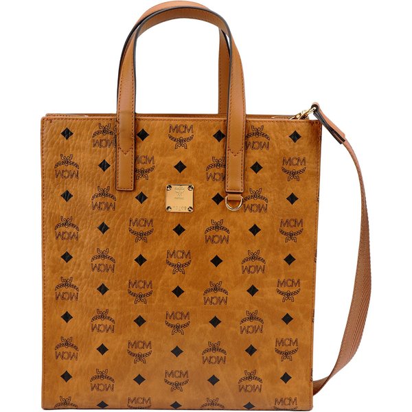 MCM Portuna Aren Bolso Tote Con Monograma Lona Recubierta Bolso De Hombro Bolso Tote Unisex CoñAc MMTCSKC03CO001 Basic Set (Bag+Dust Bag) Brown-image