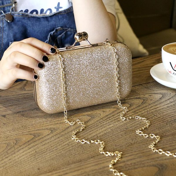 Personalizowana I Modna Torba Crossbody, Mini KopertóWka Na Klips, Torba Na ŁAńCuszku, Damska Torba Na Jedno Ramię, Do RęKi ZłOty-image