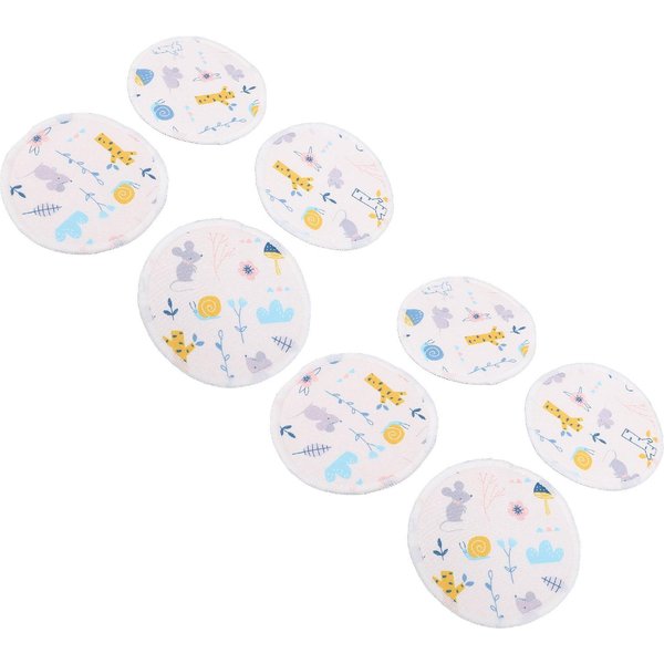 8Pcs Discos De Lactancia Reutilizables Para Lactancia Fibra De Bambú 3 Capas Ultra Suaves Estampado Floral-image