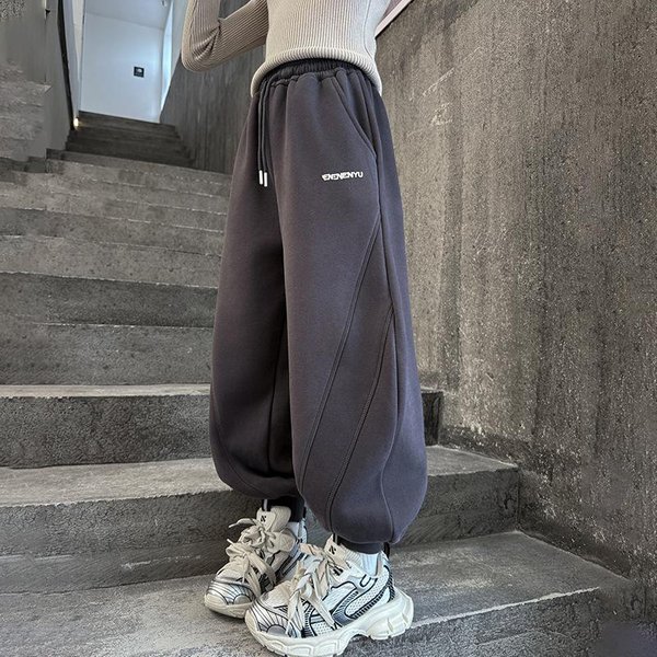 DziewczęCe Spodnie Dresowe Sportowe Z Dzianiny, Z Wysokim Stanem, DłUgie, Dla Starszych Dzieci, Codzienne 160Cm-image
