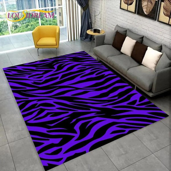 Kolorowy Dywan W Paski Zebry 3D Mata PodłOgowa AntypośLizgowa Do Salonu Sypialni Sofy Biura Dekoracja Dla Dzieci 40X60Cm16X24In-image