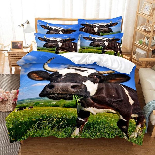Zestaw PośCieli Poszewka Na KołDrę 3D PośCiel Druk Cyfrowy PośCiel Queen Size Zestaw PośCieli Modny Design AU Single(140X210Cm)-image