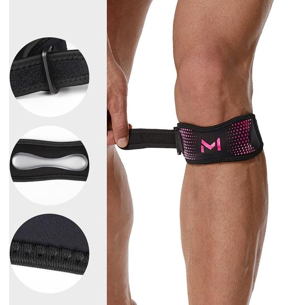 Correa De Rodilla Ajustable Loogdeel Banda De Soporte Para FúTbol Baloncesto Correr Estabilizador Del TendóN Rotuliano Black-image