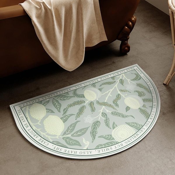Alfombrilla Absorbente De Aceite Sucio Con Flor Estilo Europeo Para Inodoro Alfombrilla Antideslizante Para BañO Hogar Secado RáPido Alfombrilla De Diatomeas Para BañO 40 * 60Cm-image