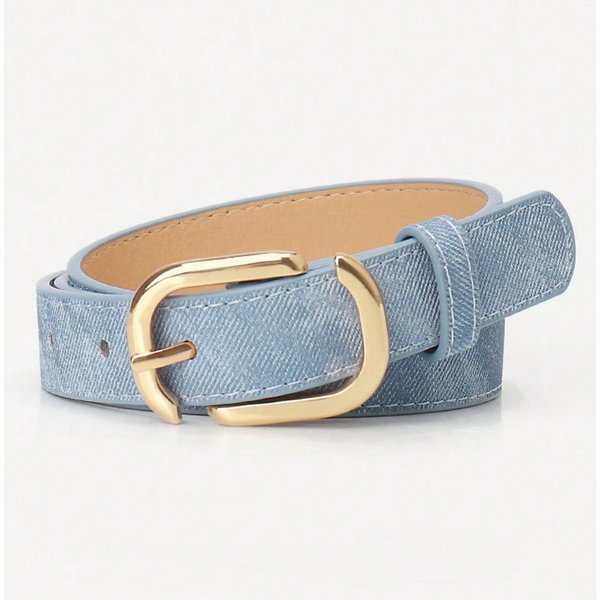 CinturóN Simple Nuevo Para Mujer Moda VersáTil CinturóN Para Jeans Lujo Ligero VersióN Coreana CinturóN Mujer 104CM Azul-image