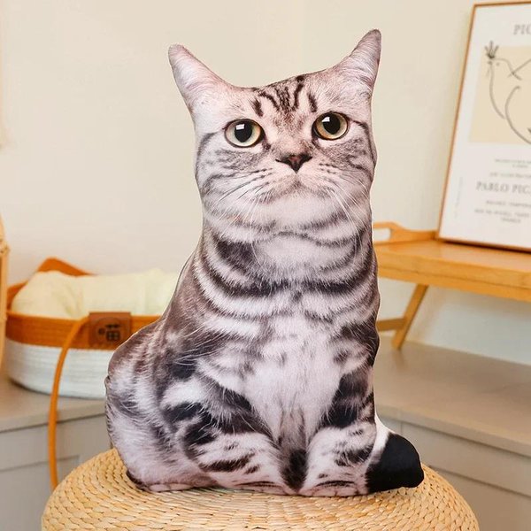 SimulacióN Gatos Almohada De Felpa Animal De Peluche Lindo Gatito Realista Mascota MuñEca DecoracióN Del Hogar CojíN De Sofá Regalo Creativo Para CumpleañOs About 48Cm-image