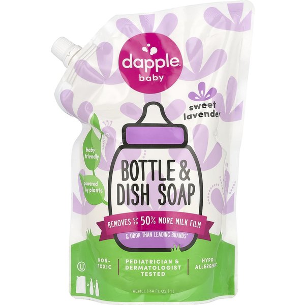 Dapple Baby, Recarga De JabóN Para Platos Y Envase, Lavanda Dulce, 34 Fl Oz (1L) White-image
