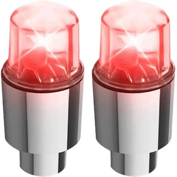 Kolorowa Nasadka Zaworu Opony Samochodowej LED Do Samochodu, Motocykla, Roweru, KołA, Latarki, Opon, Wentyla Powietrza W Oponach, Nasadka Na Wentyl, Akcesoria Do Opon Samochodowych 4Pcs Czerwony-image