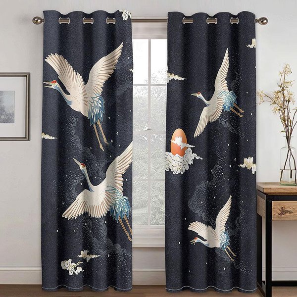 Cortinas Anime Atardecer En La MontañA Para Dormitorio Cortina Para Sala De Estar Lujo JaponéS ImpresióN Digital 3D Cortina Para Quarto 100W160H(Cm)40X63In&Grommet Top-image