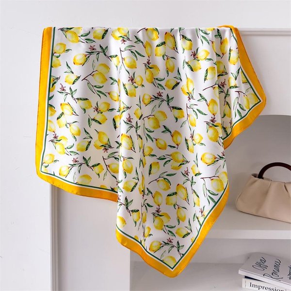 Chusta PrzeciwsłOneczna Na Plażę Luksusowy Design Kwadratowe Chusty Popularne WśRóD Kobiet 70X70 Cm Jedwabny HidżAb Chusta Na GłOwę Na Cztery Pory Roku One Size-image