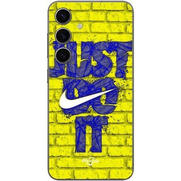 Coque Samsung Galaxy S25 Plus Logo Just Do It Couleur Bleu Front Jaune Maniacase Negro-image