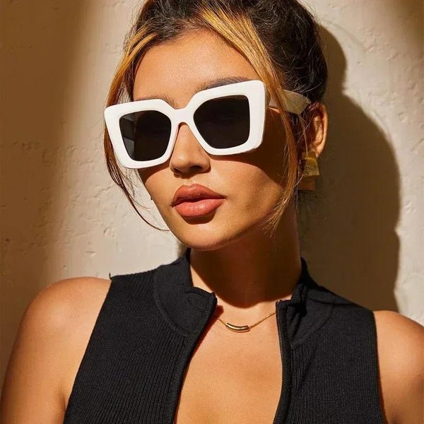 Moda Retro Lujo Gafas De Sol Cuadradas Unisex Lente Degradada Gafas De Sol Vintage Para Damas Sexy Gafas De Sol Oversize As Picture Brown-image