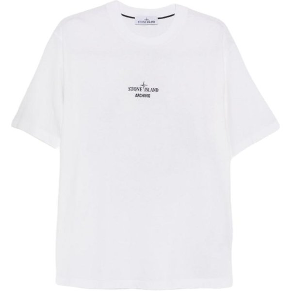 Stone Island Koszulka Z Logo, Z OkrąGłYm Dekoltem, Z KróTkim RęKawem, MęSka, Top L1S152100023S0091-V0001 XL White-image