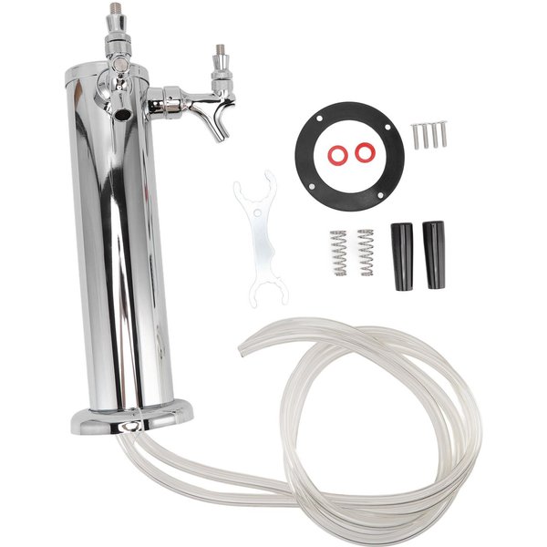Torre Kegerator De Cerveza De Barril Acero Inoxidable Grifo De Cerveza Doble Para Bar En Casa Barriles De Cerveza Para ElaboracióN-image