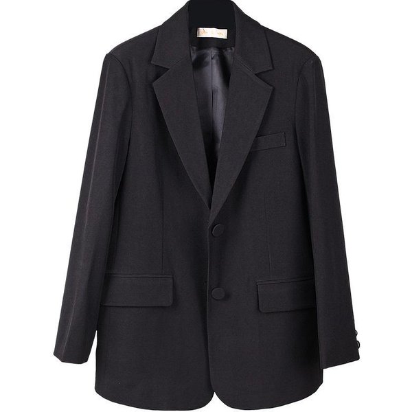 Blazer Para Mujer Temperamento Simple Color SóLido Holgado Moderno Primavera Y OtoñO Top Traje PequeñO Nuevo Para Mujer L-image