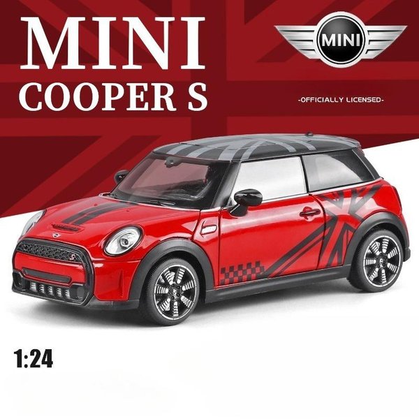 Oficjalnie Licencjonowany 1:24 Mini Cooper Model Samochodu Ze Stopu Metalowego Diecast Zabawkowy Pojazd Z NapęDem Cofanym ŚWiatłEm DźWięKiem Kolekcja Miniaturowa Voiture-image