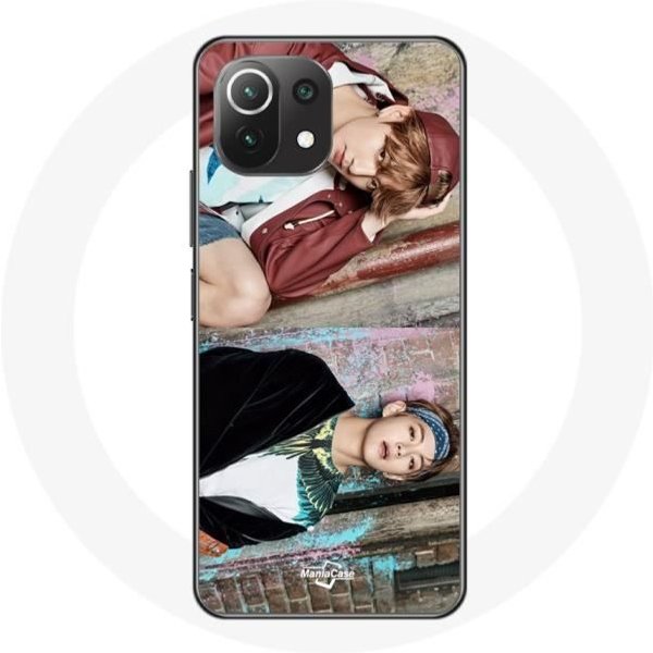 Funda - Maniacase - Xiaomi Mi 11 Lite - Silicona - Flexible - DiseñO BTS Kim Taehyung Jungkook Negro-image