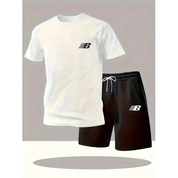 Conjunto Deportivo De Verano Para Hombre Transpirable De Manga Corta Y Pantalones Cortos Ligero CóModo Estilo Deportivo Hecho En China XL Gray-image