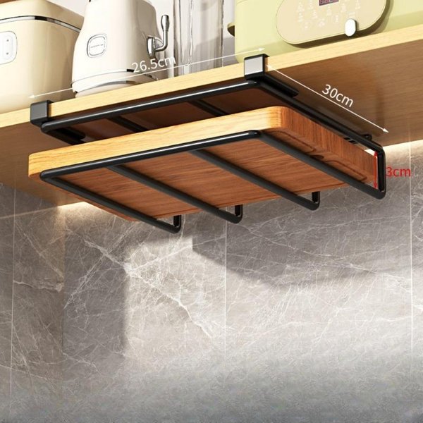 Estante Colgante Para Cocina, Estante Para Toallas De Papel, Estante Colgante De Almacenamiento De Doble Capa Para Tablas De Cortar, Estante MetáLico Para Tapas De Ollas-image