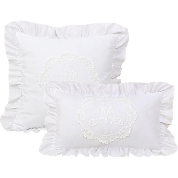 Compra Ahora 1PC Funda De Almohada Bordada Blanca Estilo FrancéS Color SóLido Encaje Sala De Estar Sofá Funda De CojíN Hogar Dormitorio DecoracióN De Fiesta 30X50Cm White-image
