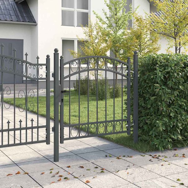 Brama Ogrodowa Emmen 100 X 100 Cm Stal Malowana Proszkowo Szary-image