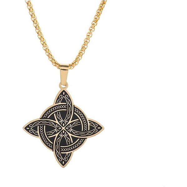 Stal Nierdzewna 7 PieczęCi ArchaniołóW Naszyjnik MęSki Pieczęć Salomona KabałA Wisiorek Amulet Nadprzyrodzonej Ochrony Magiczna BiżUteria Beige-image