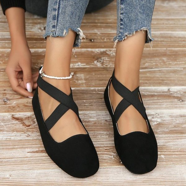 Nuevos Zapatos Planos Casuales Mocasines Para Mujer OtoñO Retro CóModos Transpirables Slip-On Zapatos Planos Suaves 42 Negro-image
