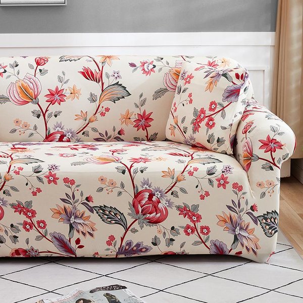 Elastyczny Pokrowiec Na Sofę Antybrudny Pokrowiec Na Kanapę Ze Spandexu Ochraniacz Mebli Pokrowce Na Sofę Do Salonu Sypialni Biura Dekoracja Domu Small(90-140Cm)1Pc White-image