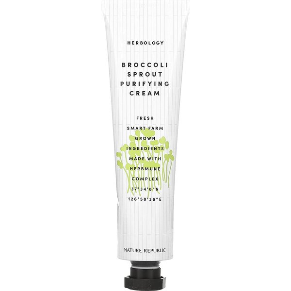 Nature Republic, Herbology, OczyszczająCy Krem Z KiełKóW BrokułA, 2,36 Fl Oz (70 Ml) White-image