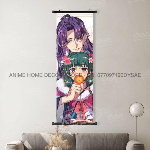 JapońSka Anime PamięTniki Aptekarki Dekoracja Domu WisząCy Obraz Wydruk Na PłóTnie Sztuka ŚCienna Zwoje Obraz Dekoracja Pokoju Plakat (As The Picture,25X75Cm(10X30Inch))-image