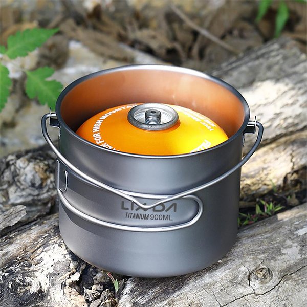 Lixada 750Ml 900Ml 1100Ml Ultralekki Tytanowy Garnek Kubek Na Wodę Z Pokrywką I SkłAdaną RąCzką Outdoor Camping Gotowanie 750Ml-image