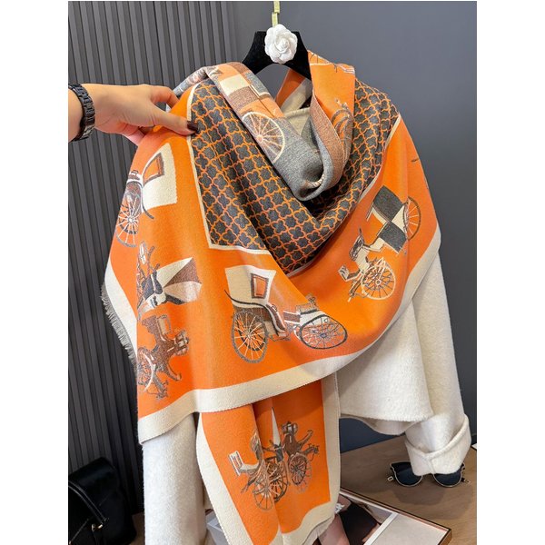 Poncho Echarpe Pashmina Bufanda De Cachemira Para Mujer Manta Gruesa CáLida De Invierno Chal Envolvente De Lujo Femenino Bufanda Beige-image
