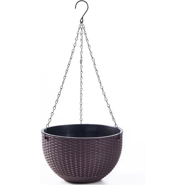 Plastikowa WisząCa Doniczka Sztaplowany WisząCy Kosz Na RośLiny WisząCa Doniczka ImitująCa Rattan OgróD Kawowy-image