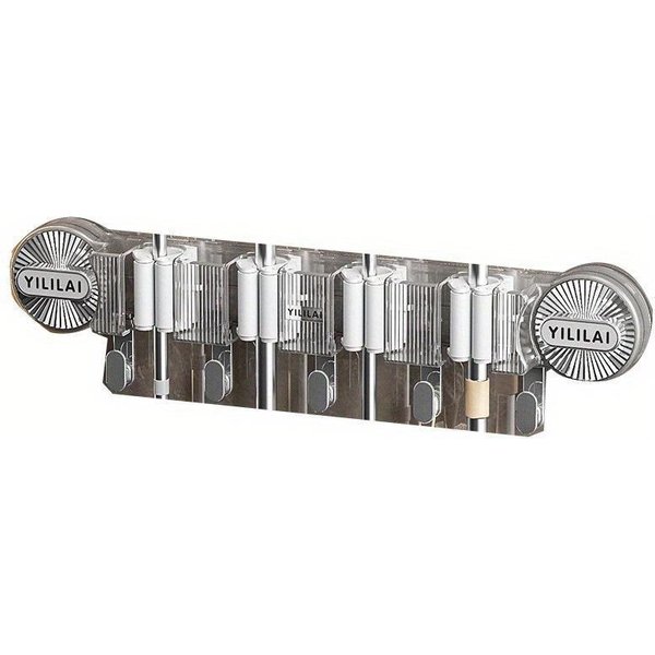 Soporte Para Fregona Con Ventosa Para Colgar En La Pared, Gancho Para Colgar Escoba De BañO Sin Perforar, Artefacto De PresióN Para Inodoro, Clip Para Fregona, Estante De Almacenamiento Blanco-image