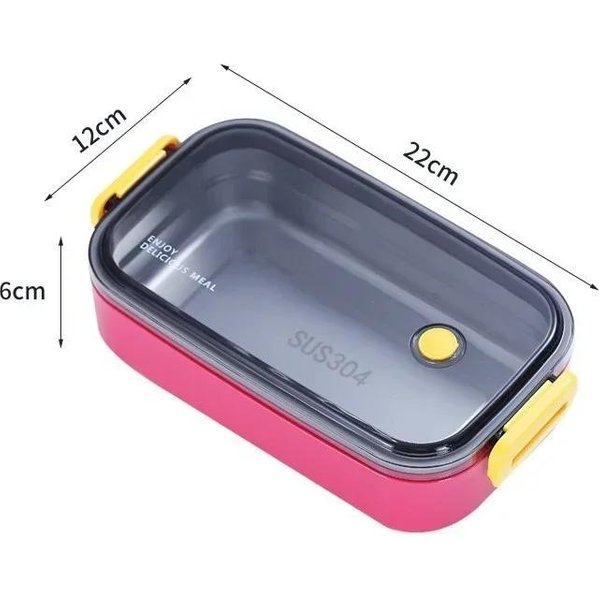 Fiambrera De Acero Inoxidable 304 Para Adultos NiñOs Escuela Oficina 1/2 Capas Apta Para Microondas PortáTil Compartimentos Contenedores De Almacenamiento De Alimentos Bento-image