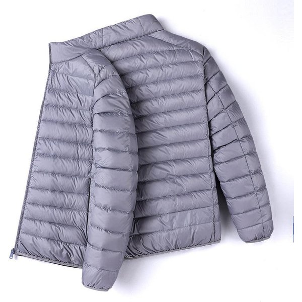 Kurtka Puchowa MęSka Ultralekka Kurtka Puchowa MęSka Puchowa WiatróWka Lekka Kurtka Z PióR 8XL Szary-image