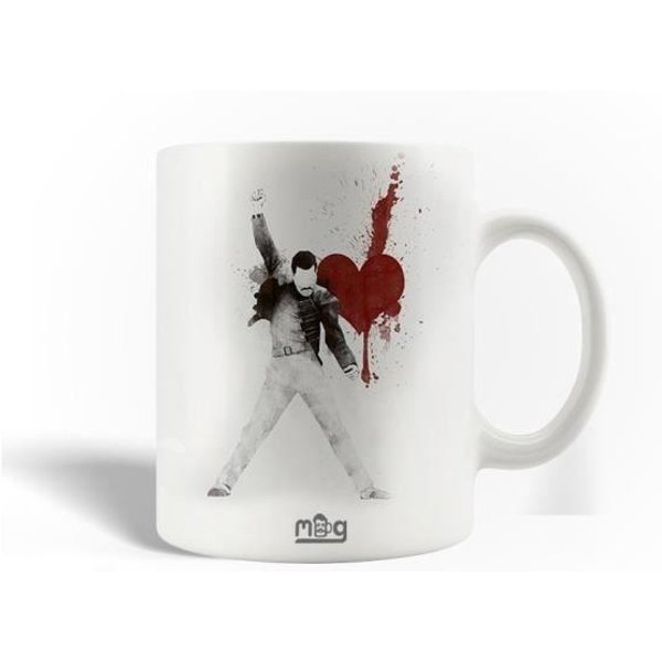 Kubek Ceramiczny - Freddie Mercury - 30Cl - MożNa Myć W Zmywarce - BiałY - OkrąGłY-image