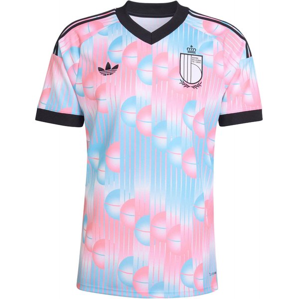 Adidas BéLgica 26 Camiseta De Visitante Azul Helado / Negro Tops Para Hombre JM8386 S White-image