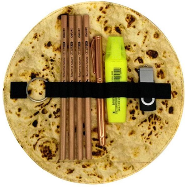 Estuche De Lona Suave Para LáPices Con Forma De Rollo De Tortilla, Divertido Estuche Para LáPices, Bolsa PortáTil Para LáPices, Bolsa Para LáPices De Regalo Para Estudiantes, ÚTiles Escolares Brown-image