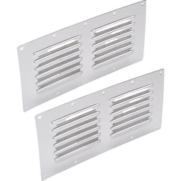 2PCS Rejilla De VentilacióN Louvered Cubierta De Rejilla De Aire Acero Inoxidable 316 Rectangular Panel De Cubierta Para VentilacióN De Aire Para Barcos Yates Rvs White-image